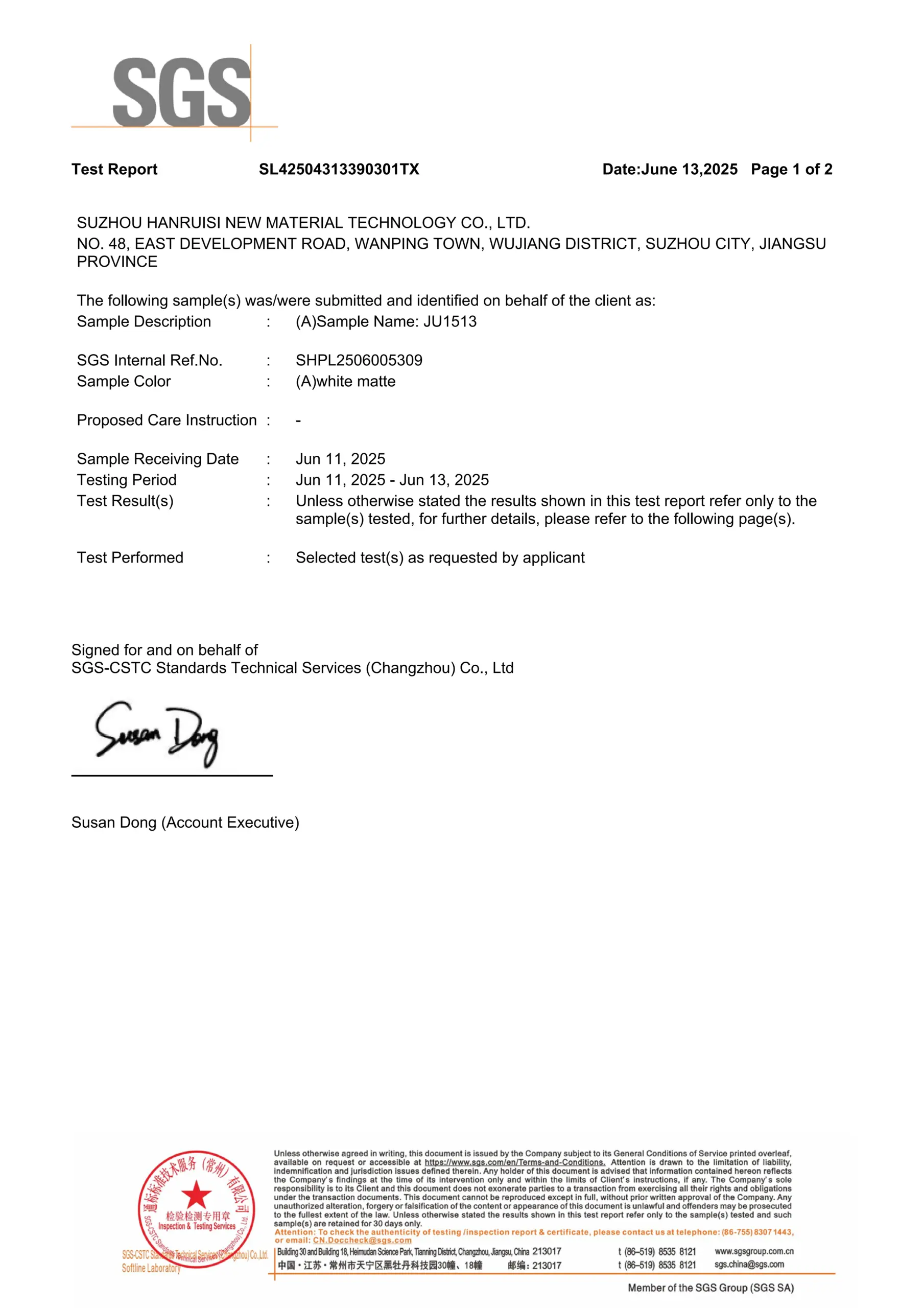 REACH Compliance Certification