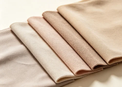 Various elastic nylon polyester stretch fabric samples for waist support belt testing