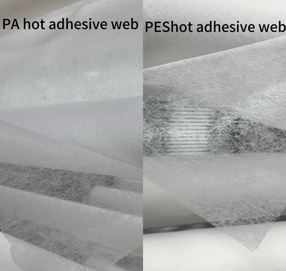 pa vs pes hot melt adhesive web
