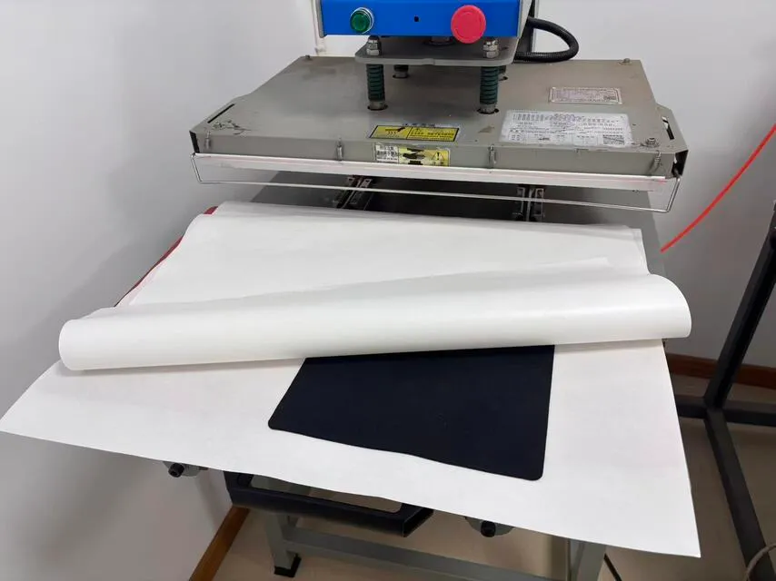 Heat press lamination of PP fabric and sponge using TPU hot melt adhesive film